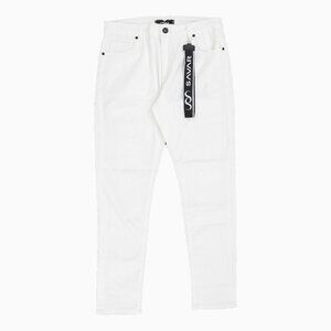 Savar Men's Basic White Denim Pant (Brand New)